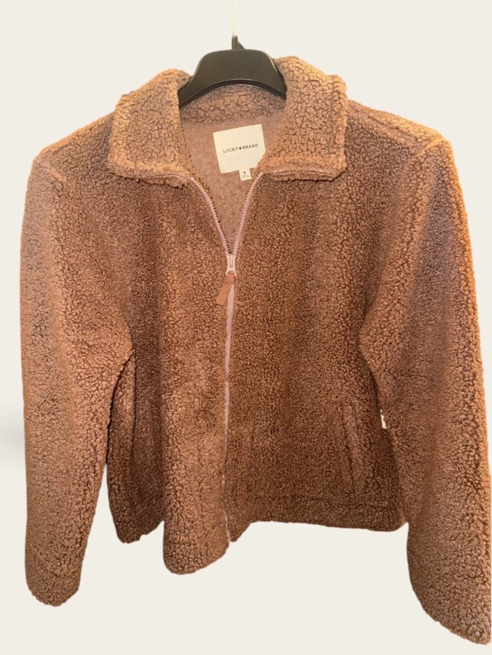 Lucky Brand Women’s Sherpa Teddy Fleece Jacket – Size Medium – NWT